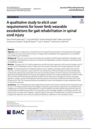 A qualitative study to elicit user requirements for lower limb wearable exoskeletons for gait rehabilitation in spinal cord injury